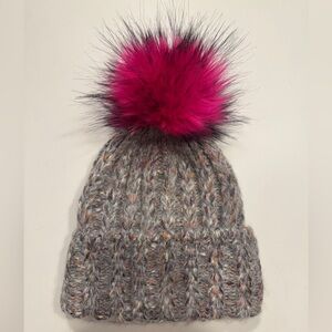 Anthropologie Knit Beanie With Interchangeable Pom